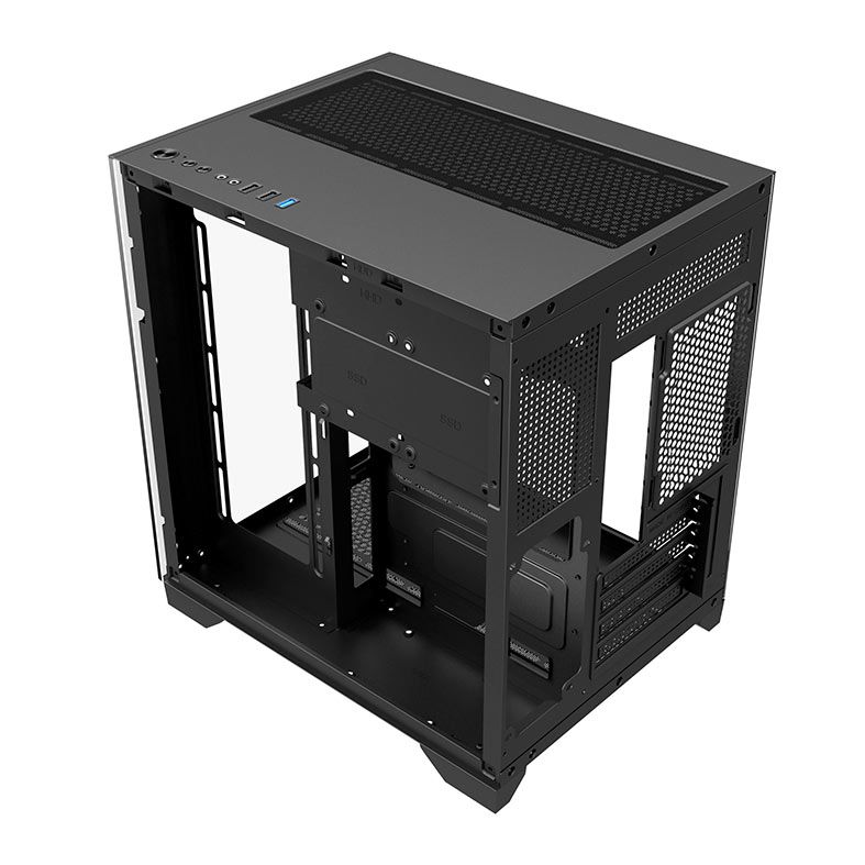 Gabinete Gamer Bluecase Soul Pro, Mid-Tower, Lateral de Vidro, Com 3 Fans, Preto, BG-052-BK