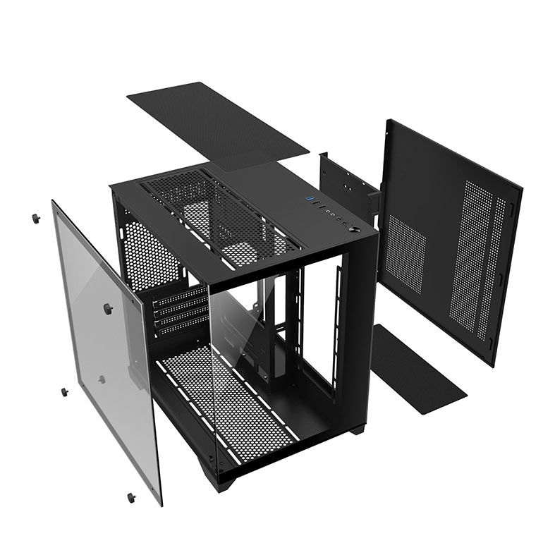 Gabinete Gamer Bluecase Soul Pro, Mid-Tower, Lateral de Vidro, Com 3 Fans, Preto, BG-052-BK