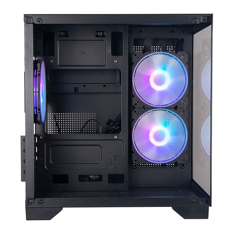 Gabinete Gamer Bluecase Soul Pro, Mid-Tower, Lateral de Vidro, Com 3 Fans, Preto, BG-052-BK