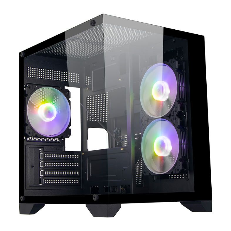 Gabinete Gamer Bluecase Soul Pro, Mid-Tower, Lateral de Vidro, Com 3 Fans, Preto, BG-052-BK