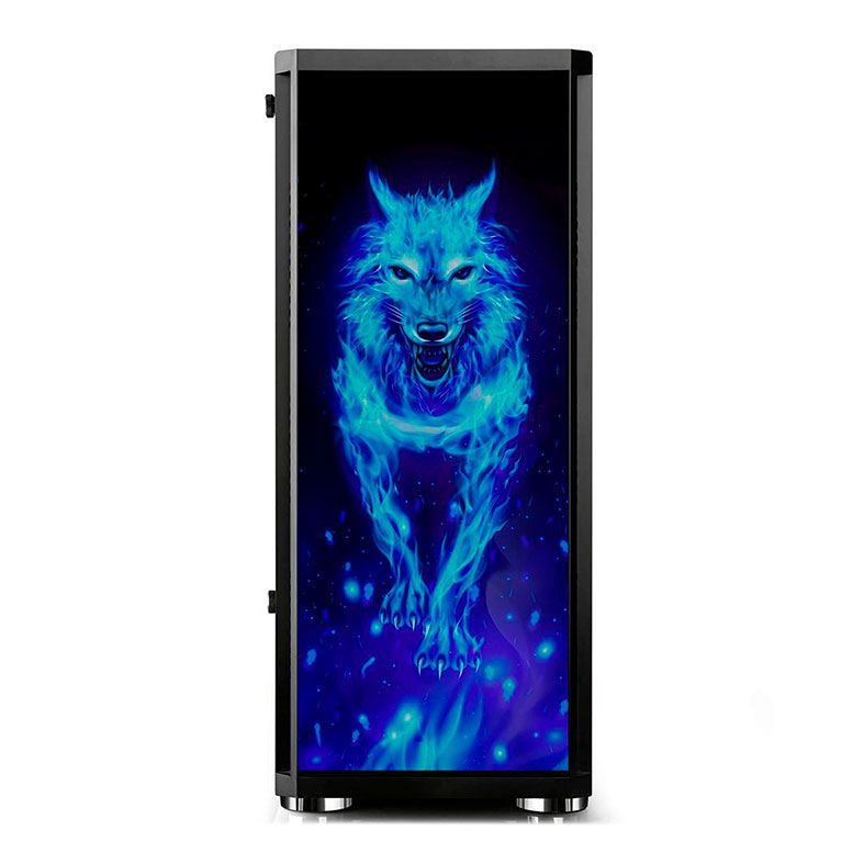 Gabinete Gamer BlueCase BG-026 Wolf Lateral Vidro Preto, BG026GCASE
