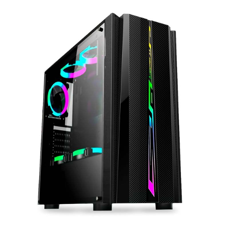 Gabinete BlueCase BG-027 RGB Lateral Acrilico Preto, BG027GCASE
