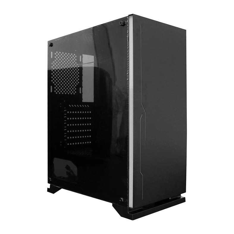Gabinete BlueCase BG-028 RGB Lateral Acrilico Preto, BG028GCASE