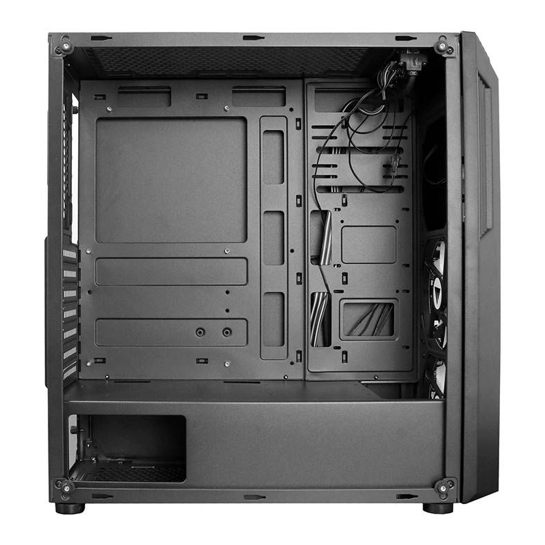 Gabinete BlueCase BG-029 RGB + 2 Fan RGB Preto, BG029G2FRGB