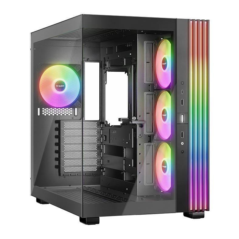 Gabinete Gamer Be Quiet! Light Base 600 LX, ARGB, Mid-Tower, LAteral de Vidro, Com 4 Fans, Preto, BGW67