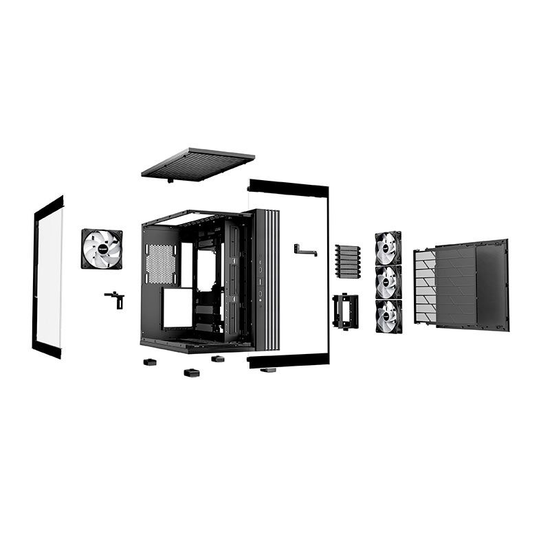 Gabinete Gamer Be Quiet! Light Base 600 LX, ARGB, Mid-Tower, LAteral de Vidro, Com 4 Fans, Preto, BGW67