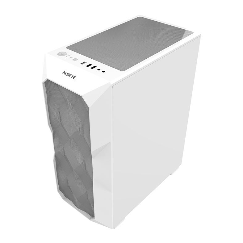 Gabinete Gamer Alseye Big Jony, Mid-Tower, Lateral de Vidro, Branco, BIGJONY-W-ALSEYE
