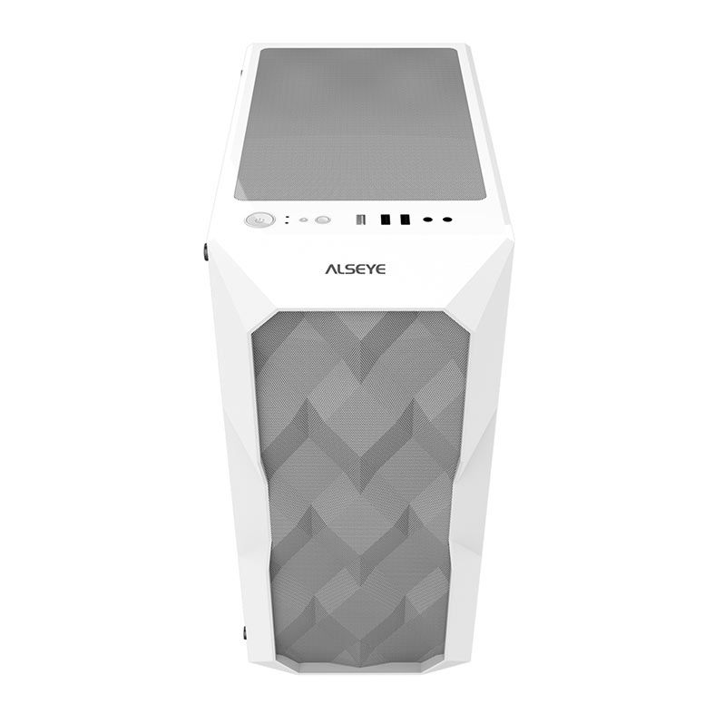 Gabinete Gamer Alseye Big Jony, Mid-Tower, Lateral de Vidro, Branco, BIGJONY-W-ALSEYE