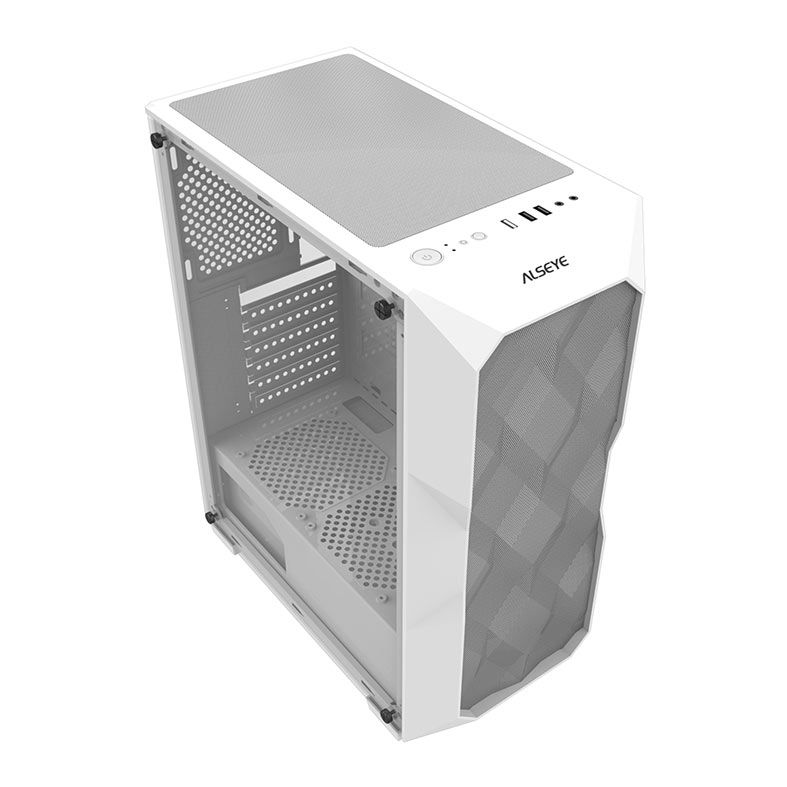 Gabinete Gamer Alseye Big Jony, Mid-Tower, Lateral de Vidro, Branco, BIGJONY-W-ALSEYE
