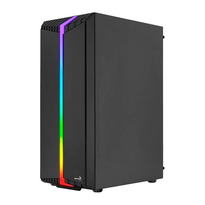 Gabinete Gamer Aerocool Bionic V1, RGB, Mid-Tower, Lateral de Vidro, Com 1 Fan, Preto, BIONIC-G-BK-V1