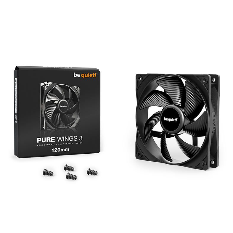 Ventoinha Be Quiet! Pure Wings 3, 1x120mm, Preto, BL104
