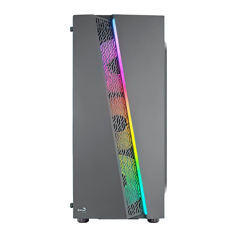Gabinete Gamer Aerocool Blade, RGB, Mid-Tower, Lateral de Vidro, Com 4 Fans, Preto, BLADE-G-BK-V1