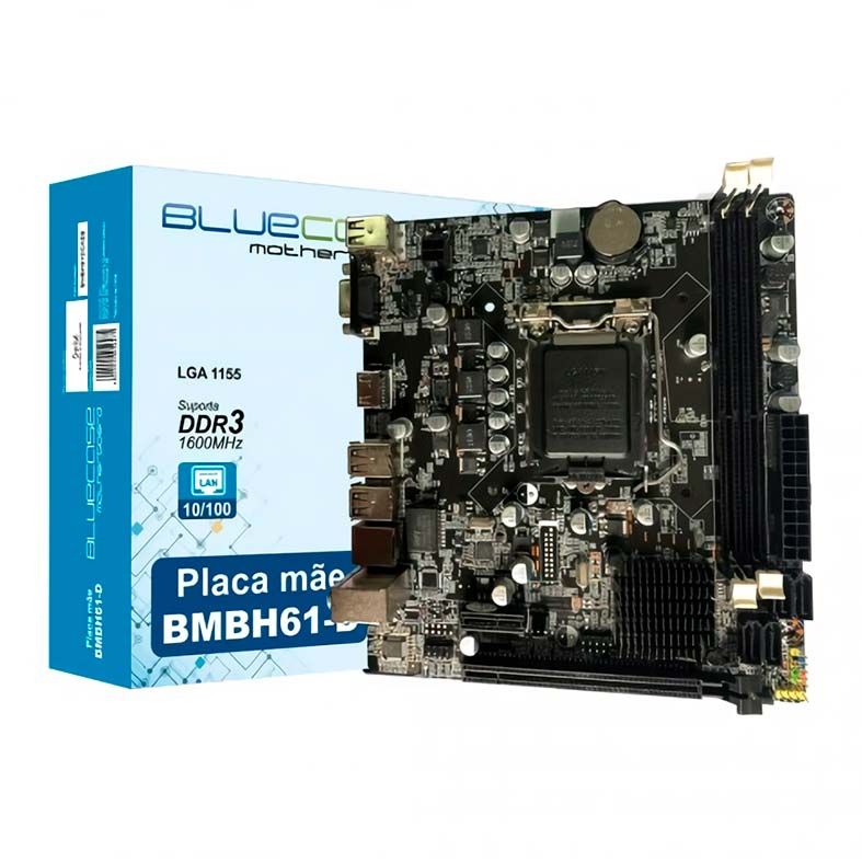 Placa Mãe Bluecase BMBH55-G2HGBLK (LGA 1156 DDR3) Chipset Intel H55 Micro  ATX OEM