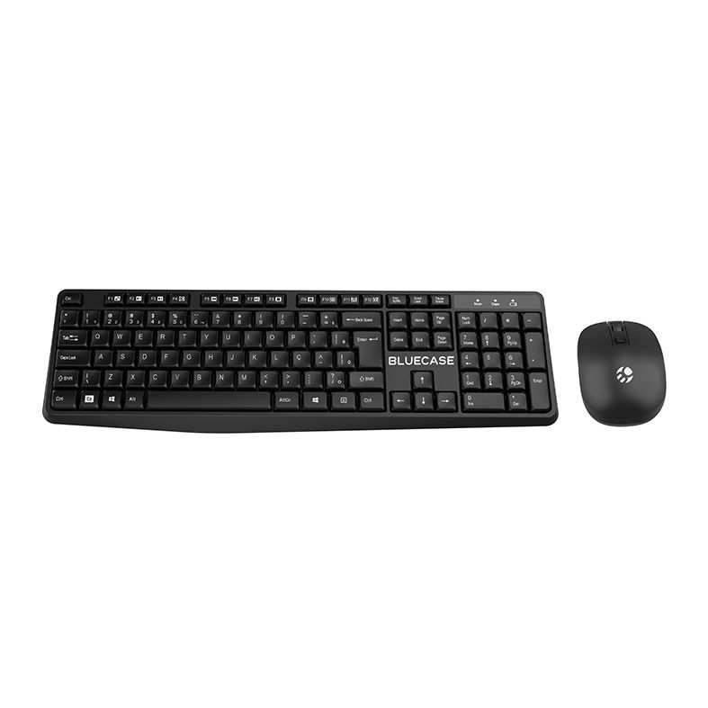 Kit Teclado e Mouse BlueCase BMTW01, 2400DPI, ABNT2, Wireless, Preto, BMTW01-BK