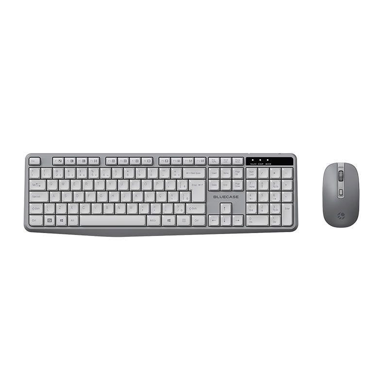 Kit Teclado e Mouse BlueCase BMTW01, 2400DPI, ABNT2, Wireless, Cinza, BMTW01-GY