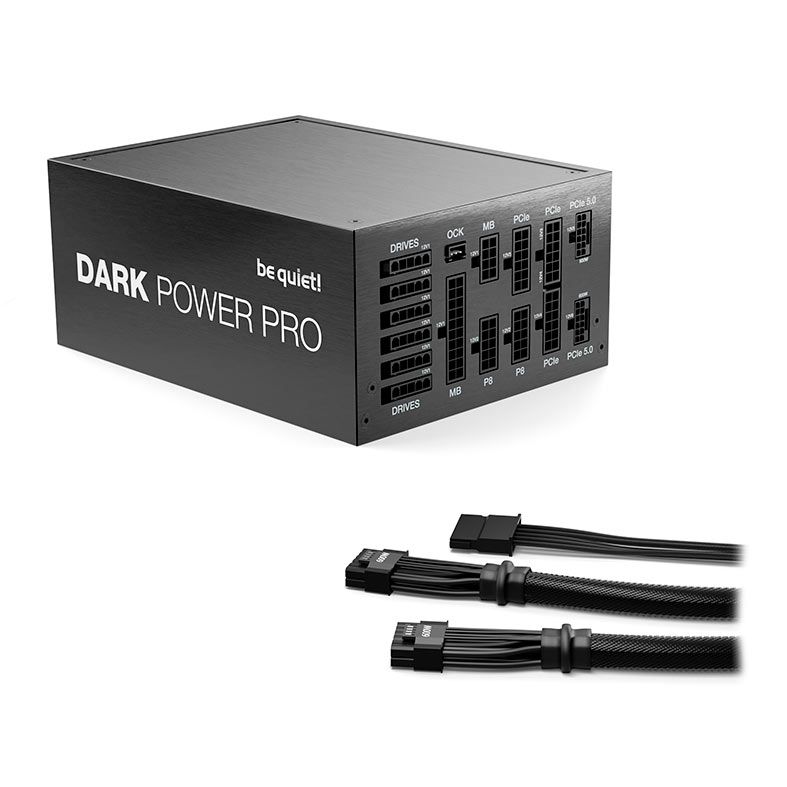 Fonte Be Quiet! Dark Power Pro 13, 1300W, ATX3.1, PCIe 5.0, Full-Modular, 80 Plus Titanium, Preto, BN500