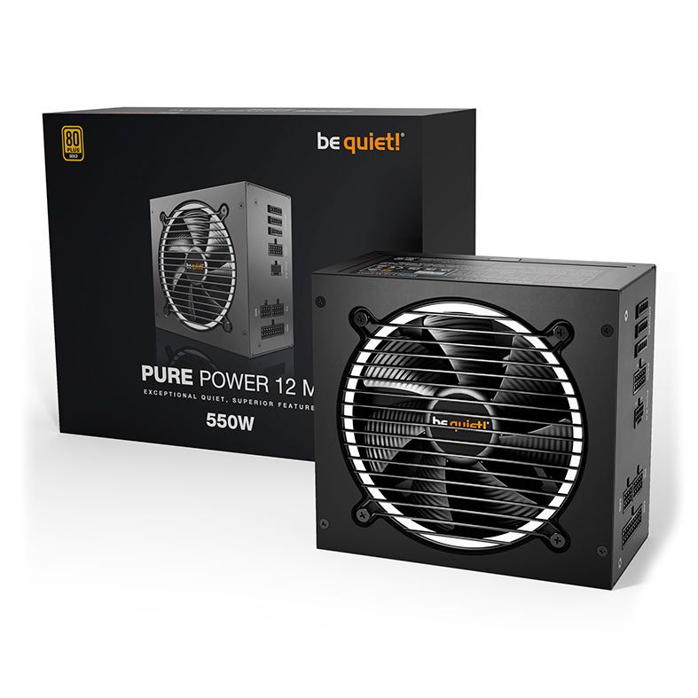 Fonte Be Quiet! Pure Power 12 M, 550W, ATX 3.1, PCIe 5.1, Full-Modular, 80 Plus Gold, Preto, BN519