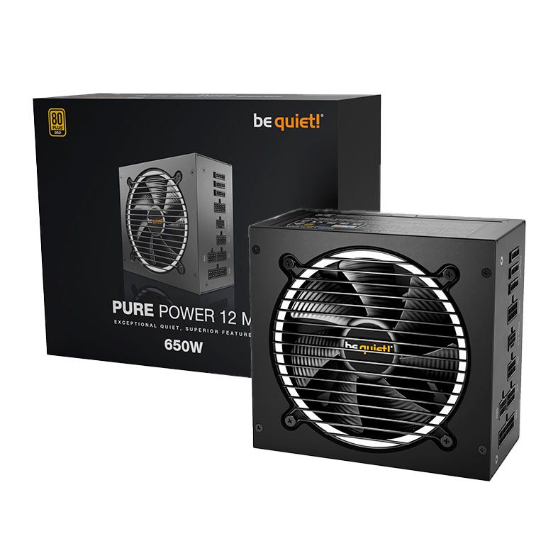 Fonte Be Quiet! Pure Power 12 M, 650W, ATX 3.1, PCIe 5.1, Full-Modular, 80 Plus Gold, Preto, BN520