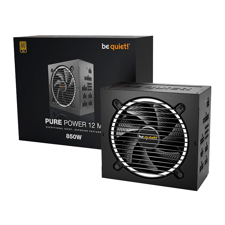 Fonte Be Quiet! Pure Power 12 M, 850W, ATX 3.1, PCIe 5.1, Full-Modular, 80 Plus Gold, Preto, BN522