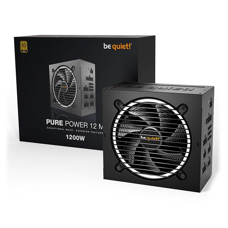Fonte Be Quiet! Pure Power 12 M, 1200W, ATX 3.0, PCIe 5.0, Full-Modular, 80 Plus Gold, Preto, BN524