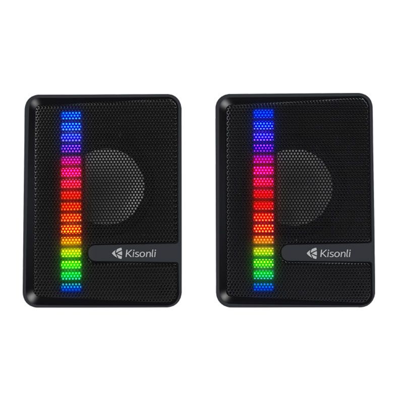 Caixa de Som Kisonli Bassflow X14, RGB, 6W, USB, Preto, BSF-X14-BL07