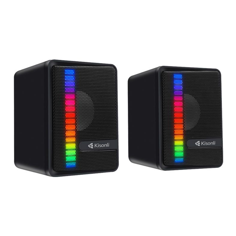 Caixa de Som Kisonli Bassflow X14, RGB, 6W, USB, Preto, BSF-X14-BL07
