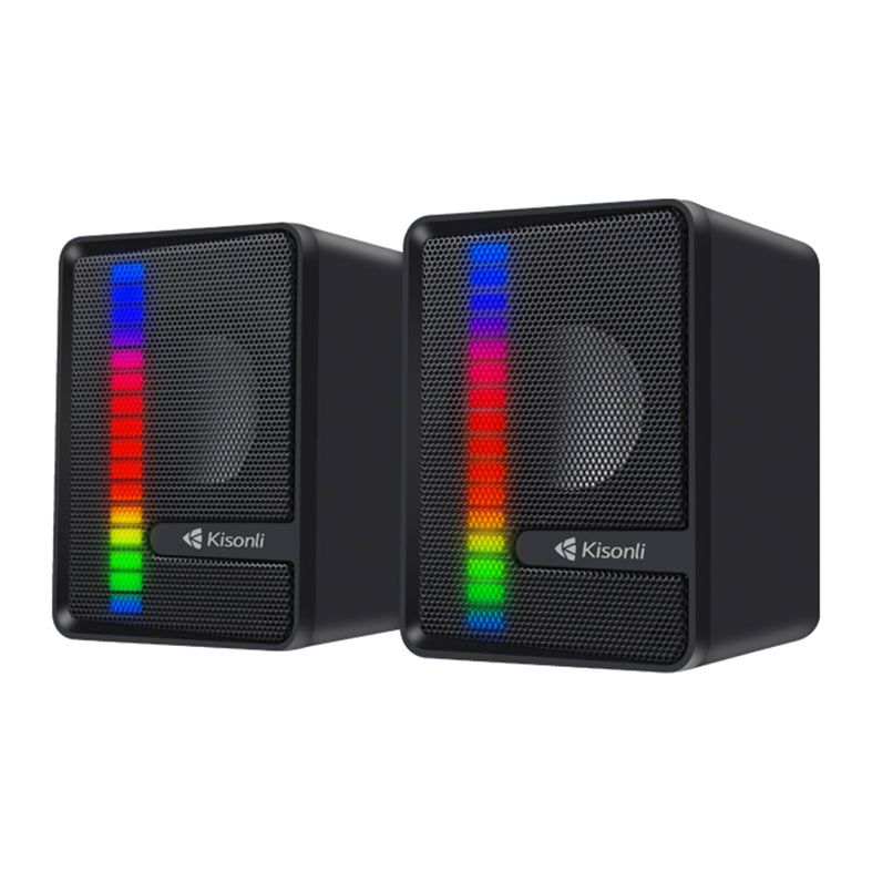 Caixa de Som Kisonli Bassflow X14, RGB, 6W, USB, Preto, BSF-X14-BL07