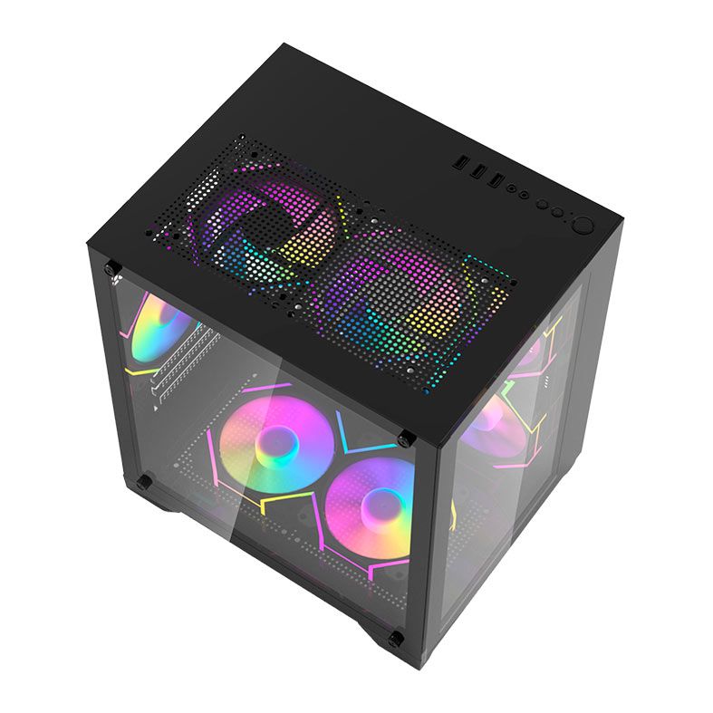 Gabinete Gamer Aigo C270, Mini-Tower, Lateral de Vidro, Preto, C270-BK