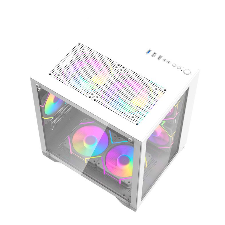 Gabinete Gamer Aigo C270, Mini-Tower, Lateral de Vidro, White, C270-WH
