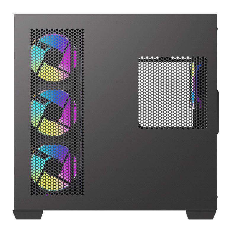 Gabinete Gamer Aigo DarkFlash C280, Mid-Tower, Lateral de Vidro, Com 7 fans, ARGB, Preto, C280-PC-CASE-BLACK