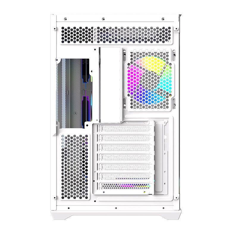 Gabinete Gamer Aigo DarkFlash C280, Mid-Tower, Lateral de Vidro, Com 7 fans, ARGB, Branco, C280-PC-CASE-WHITE