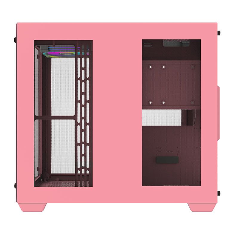 Gabinete Gamer Aigo Darkflash C285, ARGB, Mid-Tower, Lateral de Vidro, Com 4 Fans, Rosa, C285-RS-4F