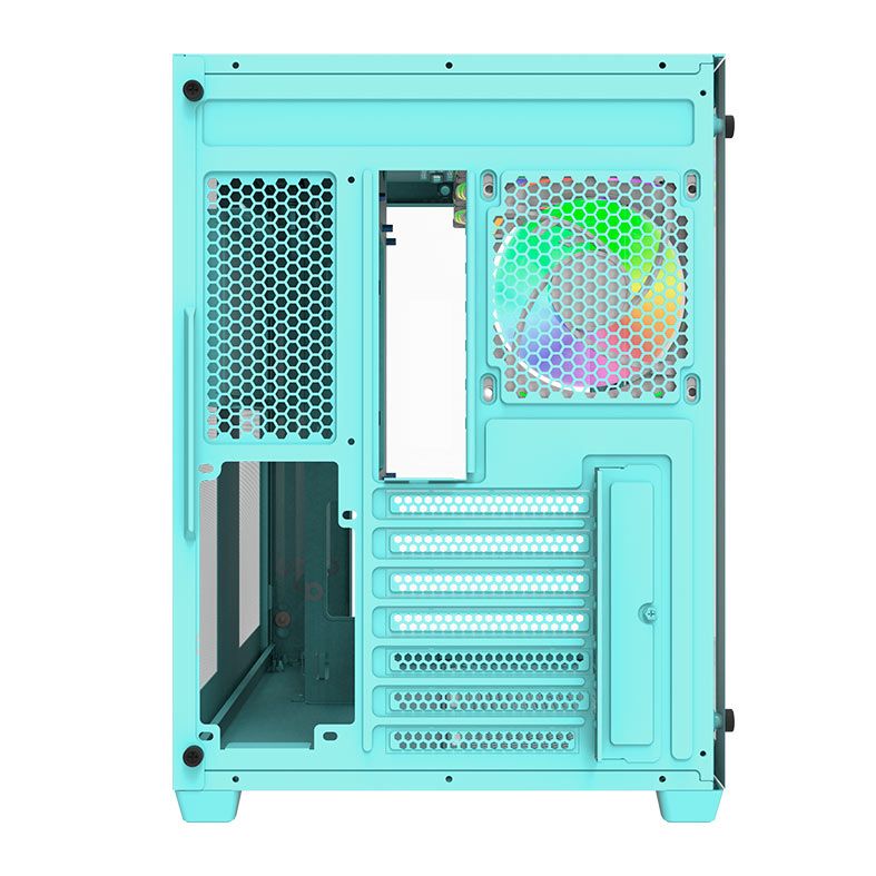 Gabinete Gamer Aigo Darkflash C285, ARGB, Mid-Tower, Lateral de Vidro, Com 4 Fans, Verde, C285-VD-4F