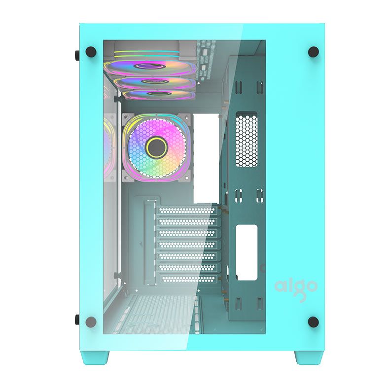 Gabinete Gamer Aigo Darkflash C285, ARGB, Mid-Tower, Lateral de Vidro, Com 4 Fans, Verde, C285-VD-4F