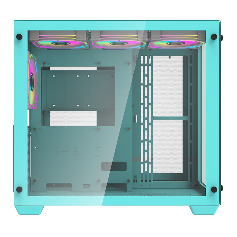 Gabinete Gamer Aigo Darkflash C285, ARGB, Mid-Tower, Lateral de Vidro, Com 4 Fans, Verde, C285-VD-4F