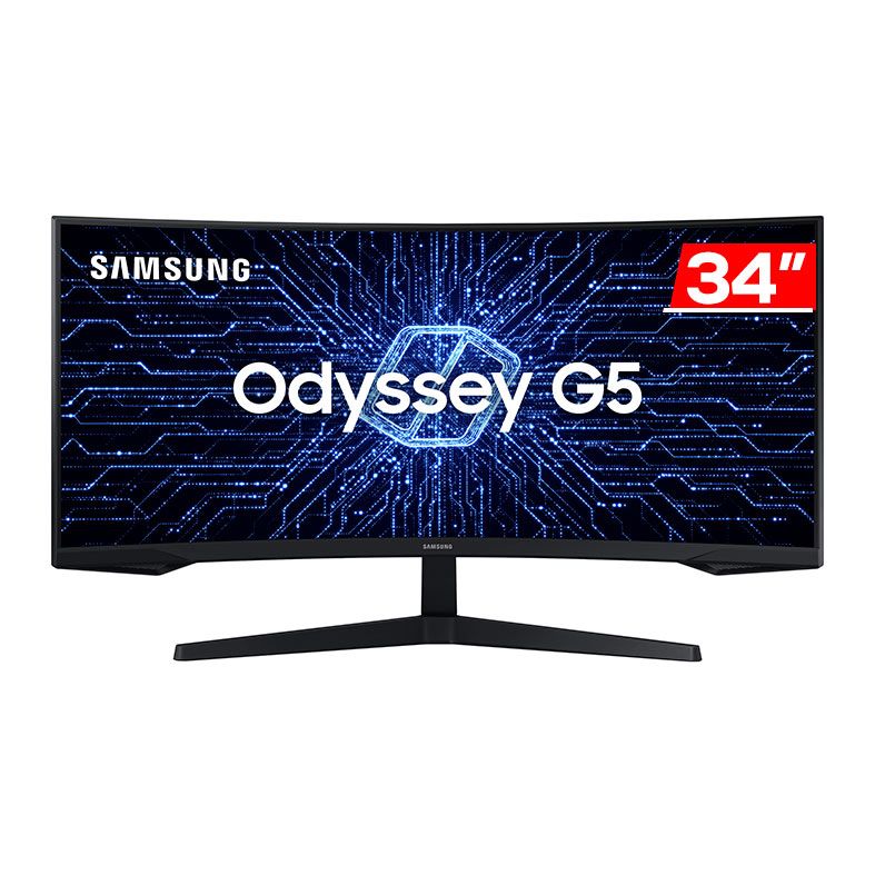 OPENBOX - Monitor Gamer Samsung Odyssey G5, 34 Pol, VA, WQHD, 1ms, 165Hz, HDMI/DP, FreeSync Premium, LC34G55TWWLMZD