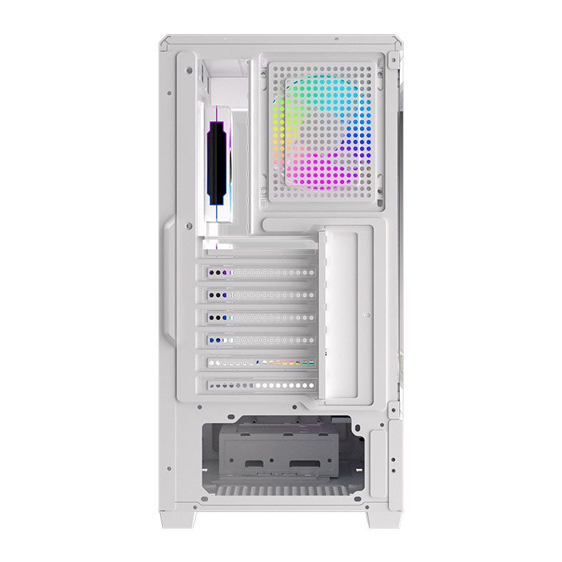 Gabinete Gamer Aigo DarkFlash C365, Lateral de Vidro, Com 5 fans, ARGB, Branco, C365-WH-5F