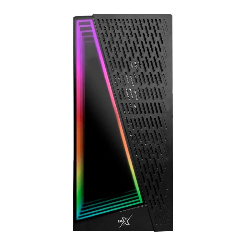 Gabinete Gamer Brx Black Neon, RGB, Mid-Tower, Lateral de Vidro, Com 3 Fans, Preto, CA-032BK