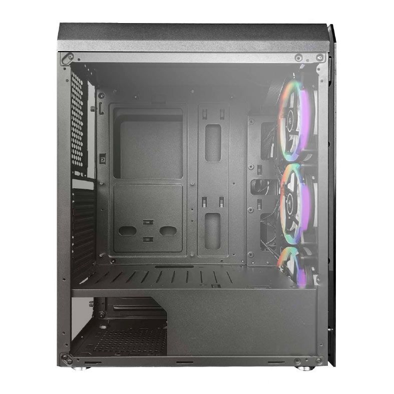 Gabinete Gamer Brx Perfect, RGB, Mid-Tower, Lateral de Acrilico, Com 3 Fans, Preto, CA-052