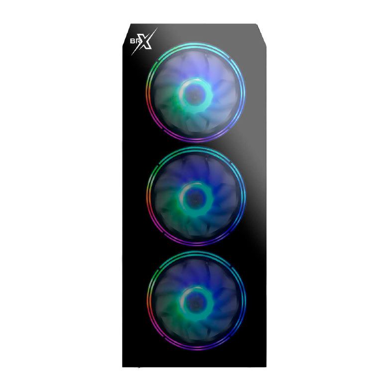Gabinete Gamer Brx Perfect, RGB, Mid-Tower, Lateral de Acrilico, Com 3 Fans, Preto, CA-052