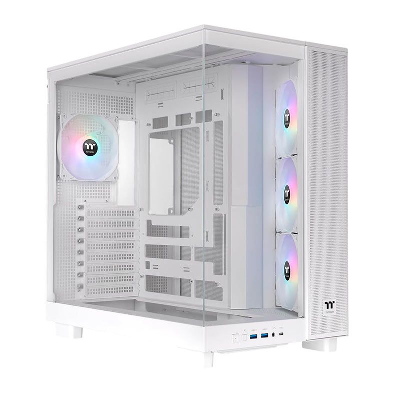 Gabinete Gamer Thermaltake View 380 XL TG, ARGB, Mid-Tower, Lateral De Vidro, Branco, CA-11E-00M6WN- 00