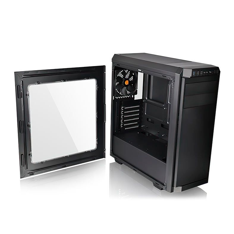 Gabinete Gamer ThermalTake V100, Mid Tower, Preto,Lateral acrílico, ATX, Com 1 Fan, CA-1K7-00M1WN-00