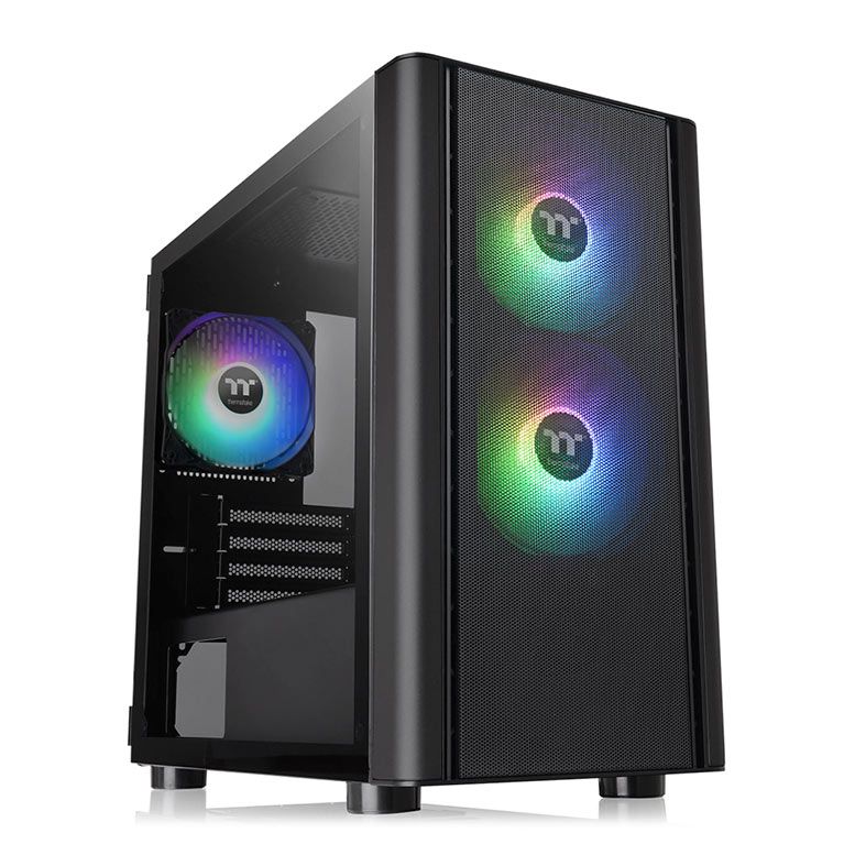 Gabinete Thermaltake V150 TG Mesh, ARGB, Mini-Tower, Lateral Vidro, Com 3 Fans, Preto, CA-1R1-00S1WN-02