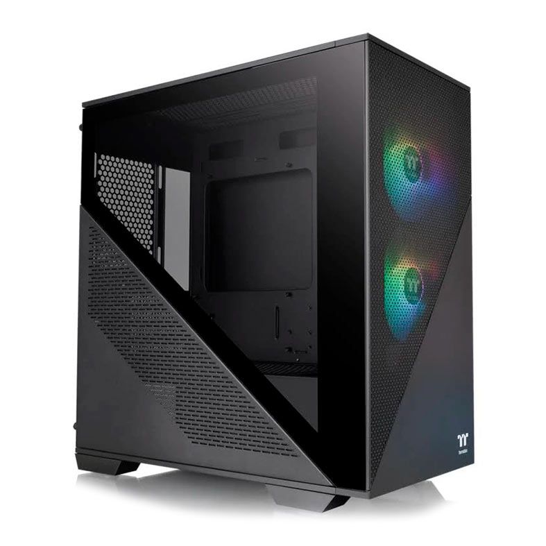 Gabinete Gamer Thermaltake Divider 170 TG, ARGB, Mini-Tower, Lateral de Vidro, Com 2 Fans, Preto, CA-1S4-00S1WN-00