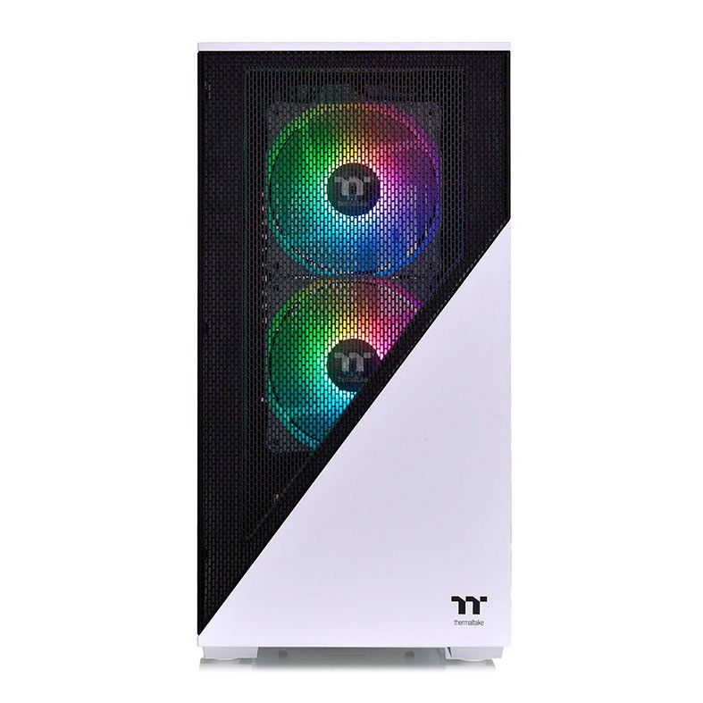 Gabinete Gamer Thermaltake Divider 170 TG, ARGB, Mini-Tower, Lateral de Vidro, Com 2 Fans, Branco e Preto, CA-1S4-00S6WN-00