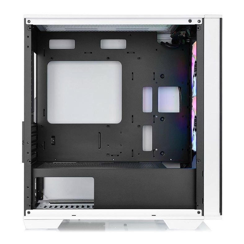 Gabinete Gamer Thermaltake Divider 170 TG, ARGB, Mini-Tower, Lateral de Vidro, Com 2 Fans, Branco e Preto, CA-1S4-00S6WN-00