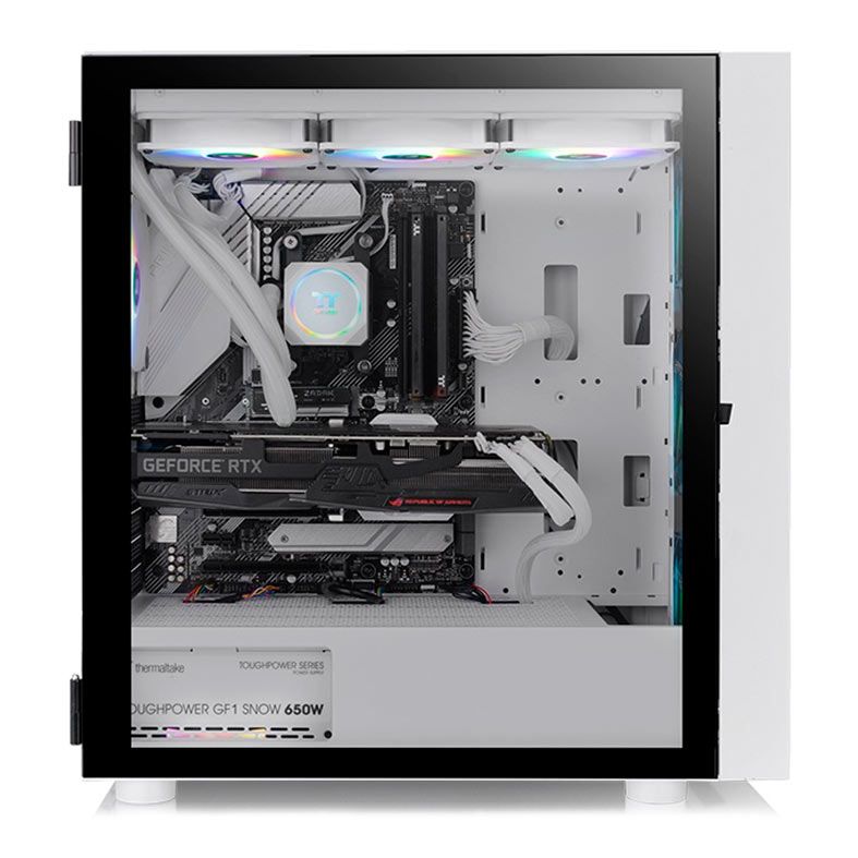 Gabinete Gamer Thermaltake H570 TG ARGB Snow, Mid-Tower, Lateral de Vidro, Com 3 Fans, CA-1T9-00M6WN-01