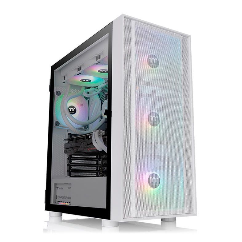 Gabinete Gamer Thermaltake H570 TG ARGB Snow, Mid-Tower, Lateral de Vidro, Com 3 Fans, CA-1T9-00M6WN-01