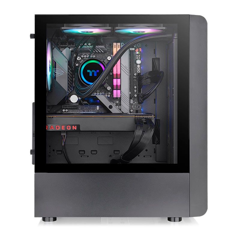 Gabinete Gamer Thermaltake S200 TG, ARGB, Mid-Tower, Lateral de Vidro, Com 3 Fans, Preto, CA-1X2-00M1WN-00