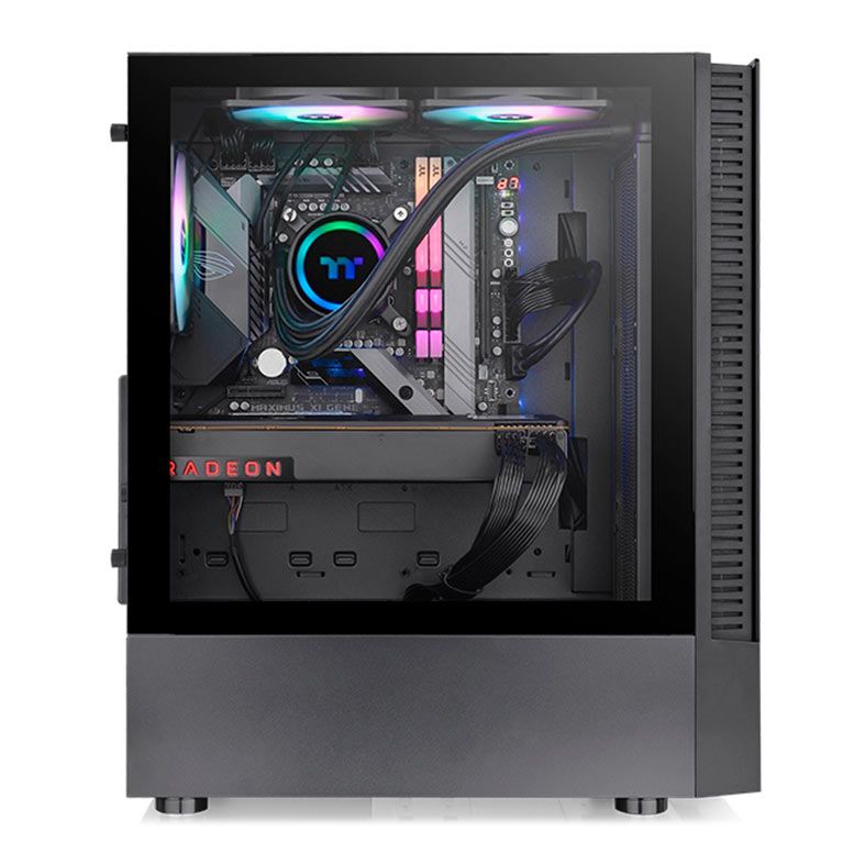 Gabinete Gamer Thermaltake View 200 TG, ARGB, Mid-Tower, Lateral de Vidro, Com 3 Fans, Preto, CA-1X3-00M1WN-00